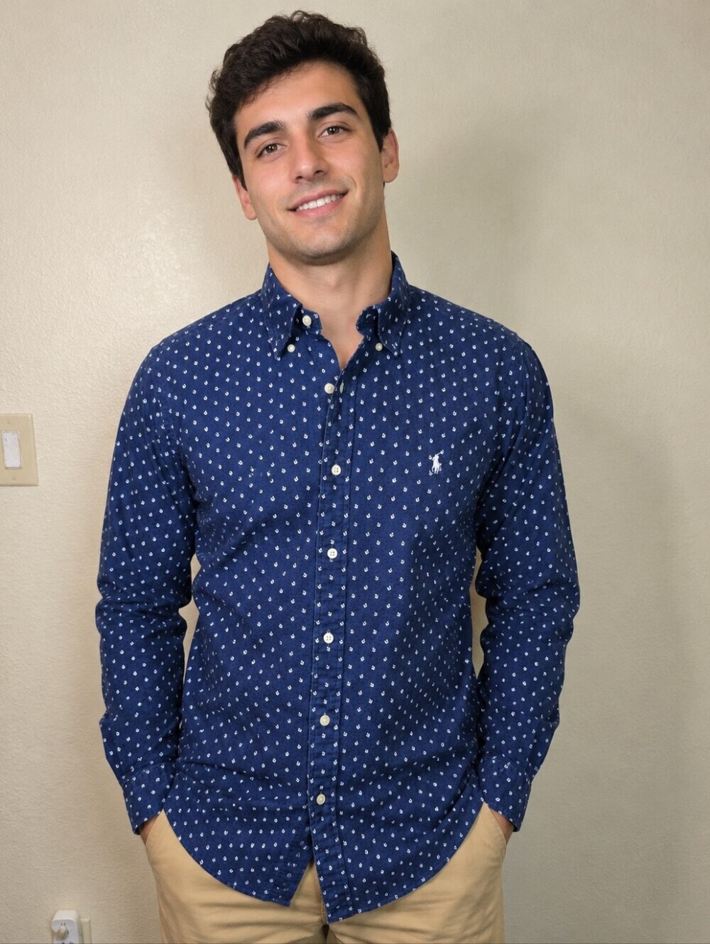 Polo Ralph Lauren Nautical Anchor Button Down Shirt Large Nautical